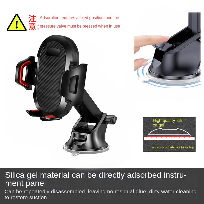 Long Rod Automatic Lock Car Phone Holder Telescopic Suction Cup Mount for Car Air Vent Lazy Live Streaming - V.I.P Digital Presence