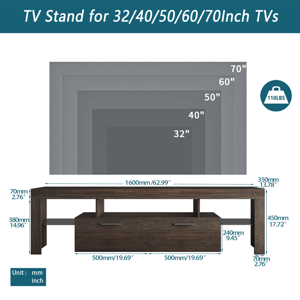 20 minutes quick assembly brown simple modern TV stand