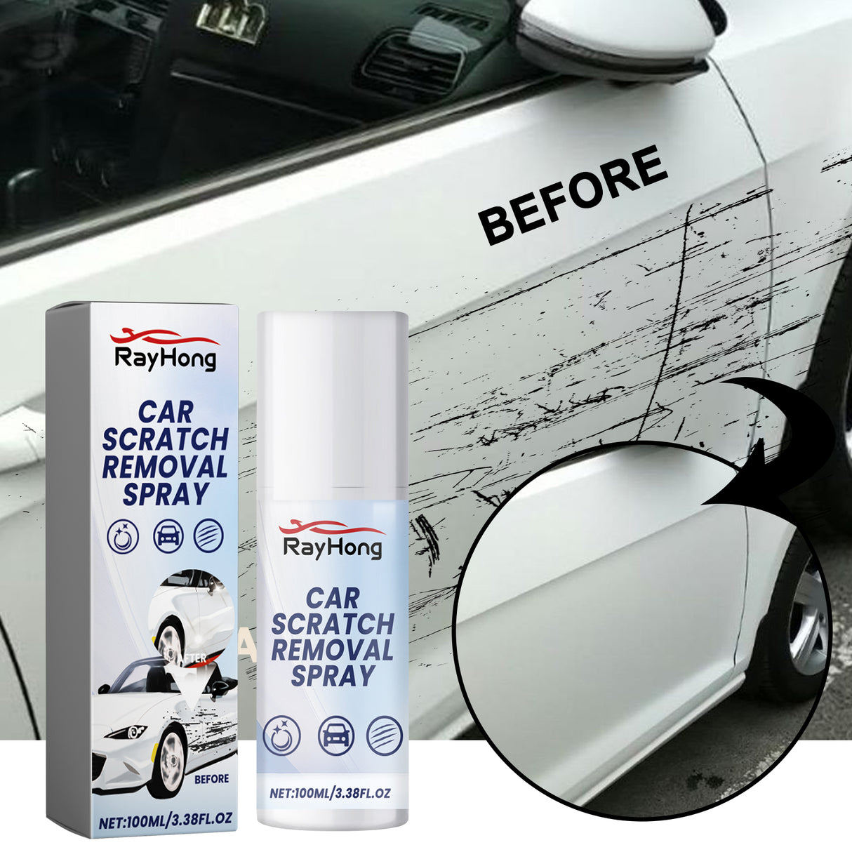 Car Scratch Removal Spray, Body Paint Scratch Repair Care Cleaning And Polishing Spray - V.I.P Digital Presence