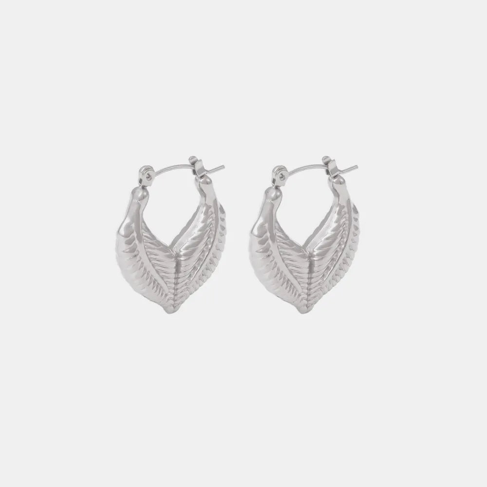 Leaf patchwork heart-shaped earrings with a niche design and titanium steel earrings - V.I.P Digital Presence