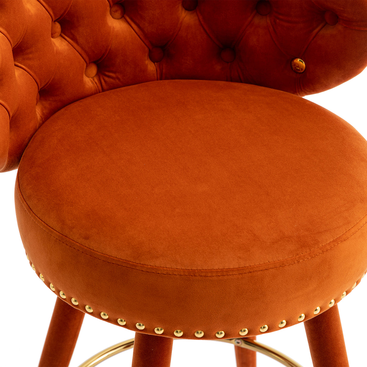 COOLMORE Counter Height Bar Stools Set of 2 for Kitchen Counter Solid Wood Legs with a fixed height of 360 degrees