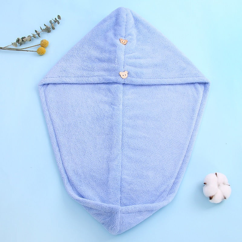 Super absorbent double-layer thickened coral velvet quick drying hair towel, shower cap, and headband towel - V.I.P Digital Presence