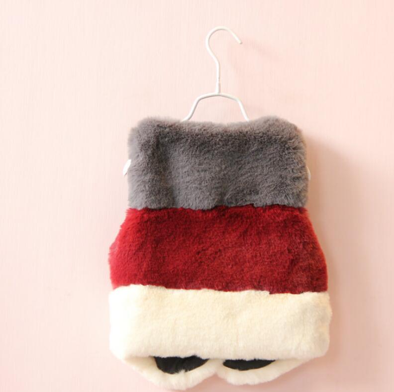 Melario Outerwear&Coats New autumn Winter Fashion Thick Warm Faux Fur Vest cute V-Neck Fur Patchwork Vest Girls clothes