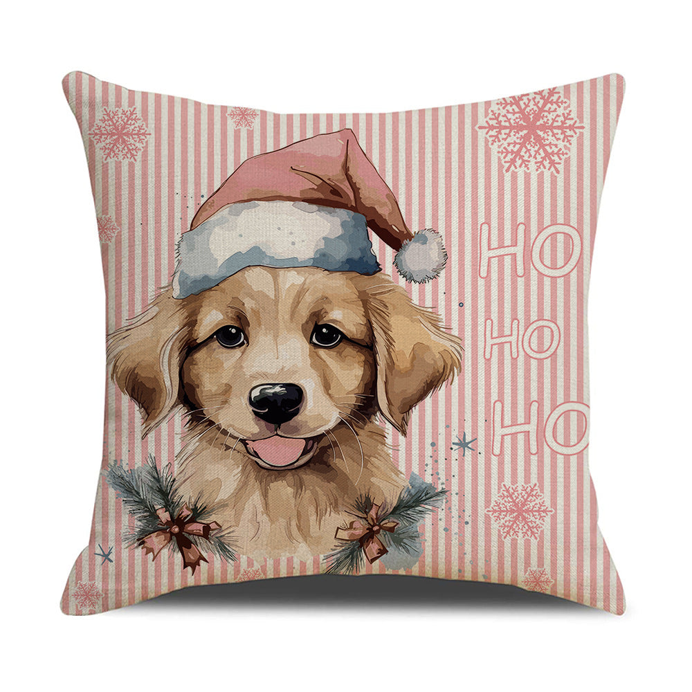Pink Dog Christmas Snowman Pillow Cover Amazon Home Sofa Cushion Cover Holiday Pillow - V.I.P Digital Presence
