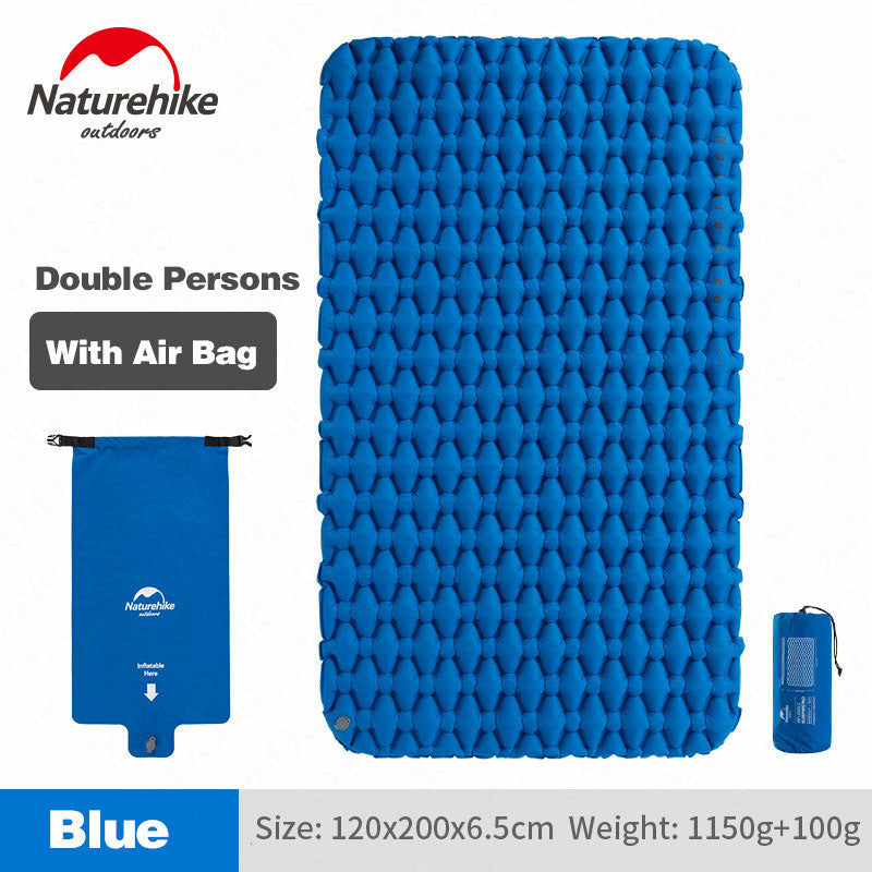Colchoneta inflable para acampar al aire libre Naturehike, bolsa inflable, tienda de campaña, colchón para dormir, colchoneta ultraligera portátil para picnic, colchoneta para acampar y picnic