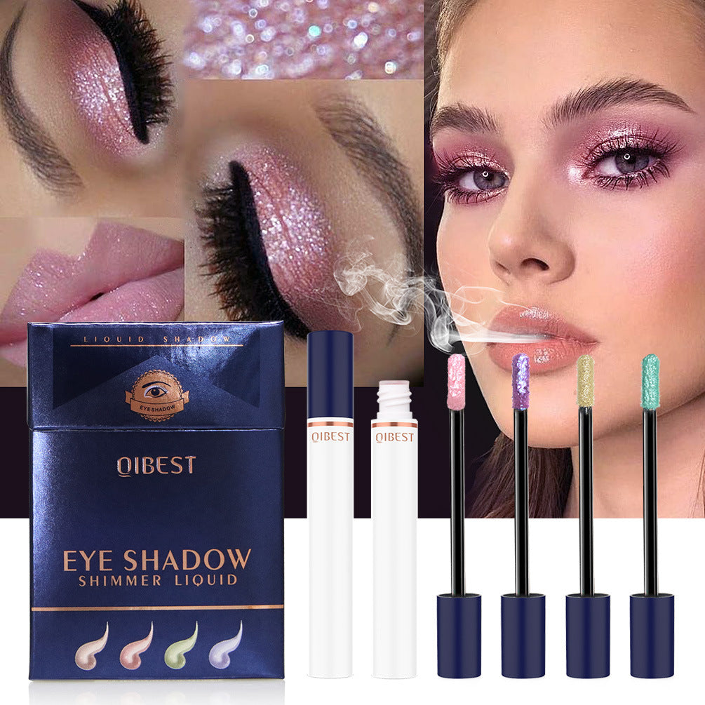 QIBEST Smoke Tube Eye Shadow Set Diamond Pearl Liquid Eye Shadow Shining Bright Eye Shadow Liquid - V.I.P Digital Presence