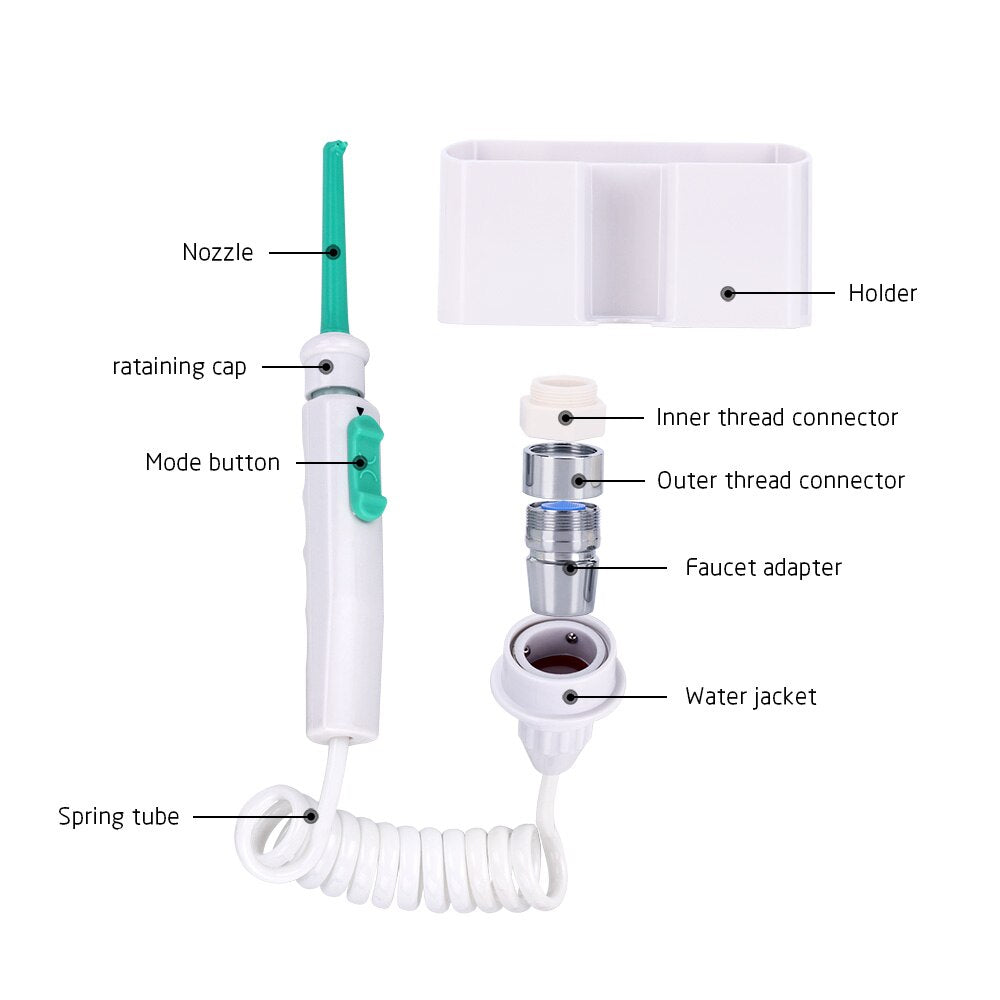 Water Dental Flosser Faucet Oral Irrigator Water Jet Floss Dental Irrigator Dental Pick Oral Irrigation Teeth Cleaning Machine - V.I.P Digital Presence