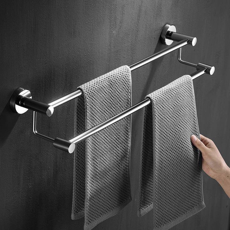 304 stainless steel towel rack, non perforated, bathroom towel double pole hanging rack, household towel rack - V.I.P Digital Presence