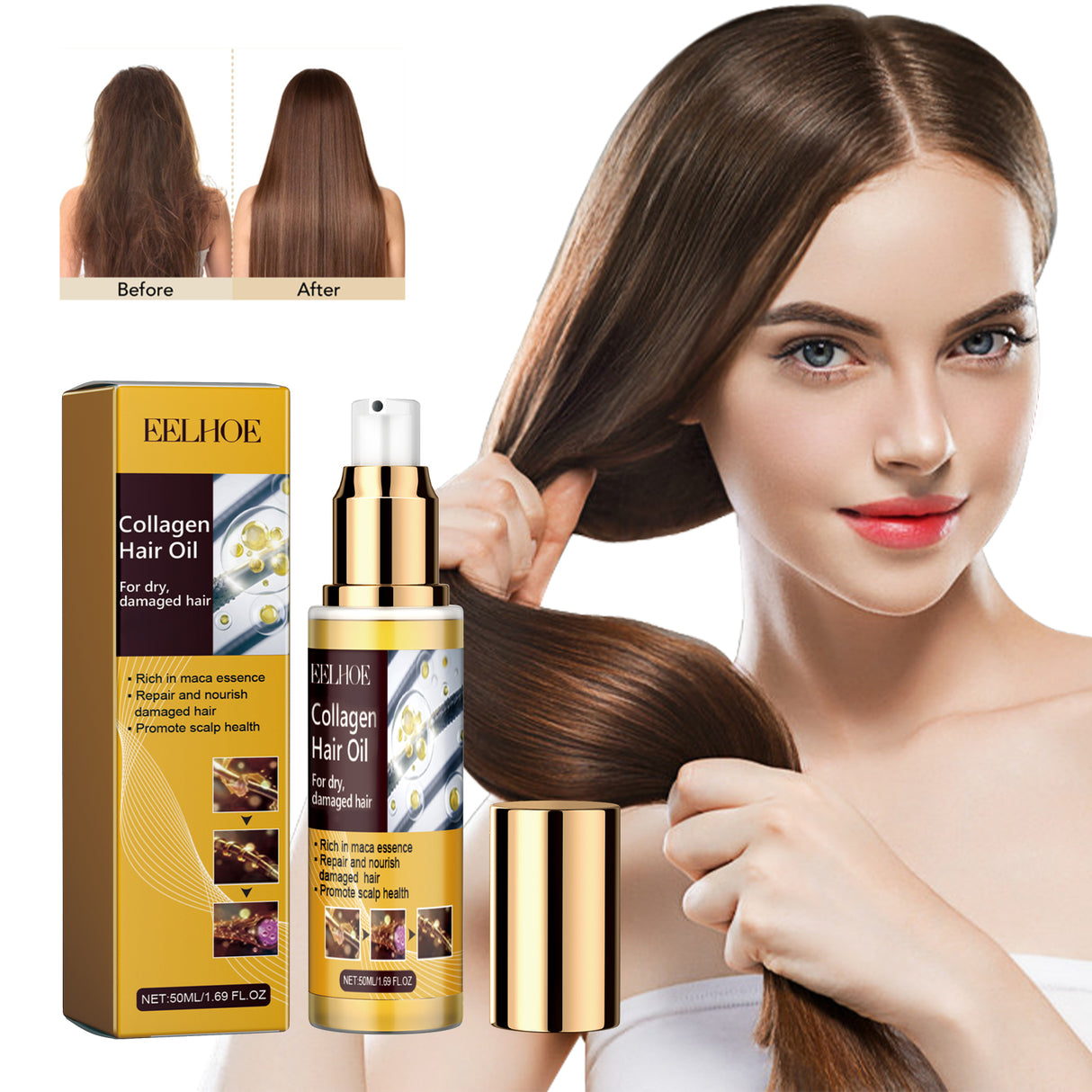 Maca Essence Repair Collagen, Repair Bifurcate Improve Hair Moist Smooth The Hair Essence - V.I.P Digital Presence