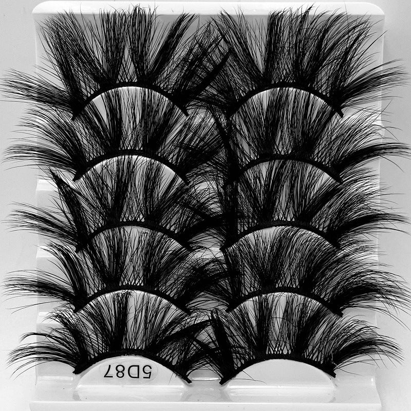 5D 25mm 5 Pairs Mink Eyelashes Multi-Layer Lengthening Thick Thickened False Eyelashes - V.I.P Digital Presence