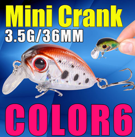 AFISHLURE 36mm 3.5g Crank Bait Hard Plastic Artificial Fishing Lure Fake carp Pesca Wobbler Leurre Peche Isca
