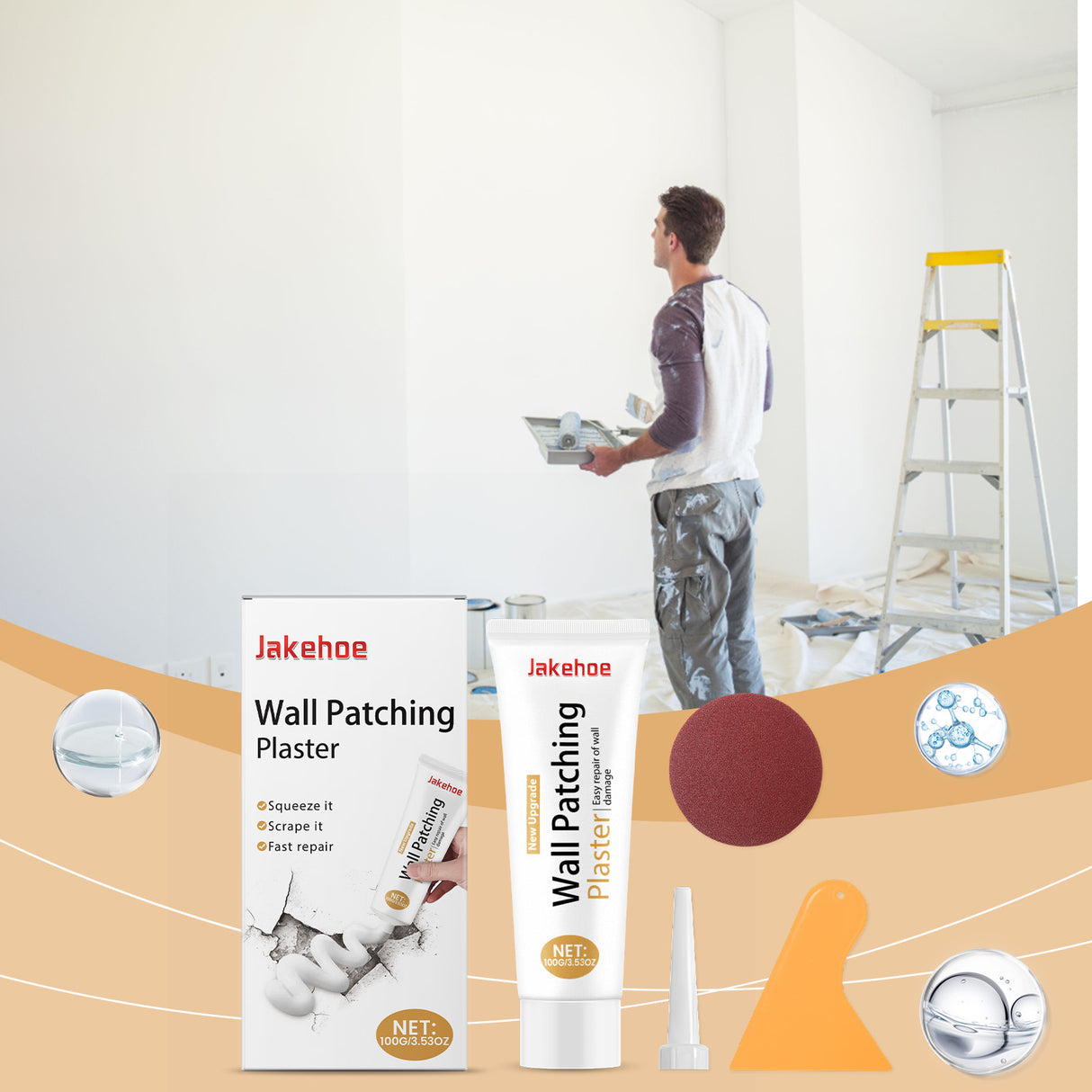 Wall Repair Kit Skinning Damaged Wall Holes Apply Refurbished Cover Waterproof Wall Repair Cream - V.I.P Digital Presence