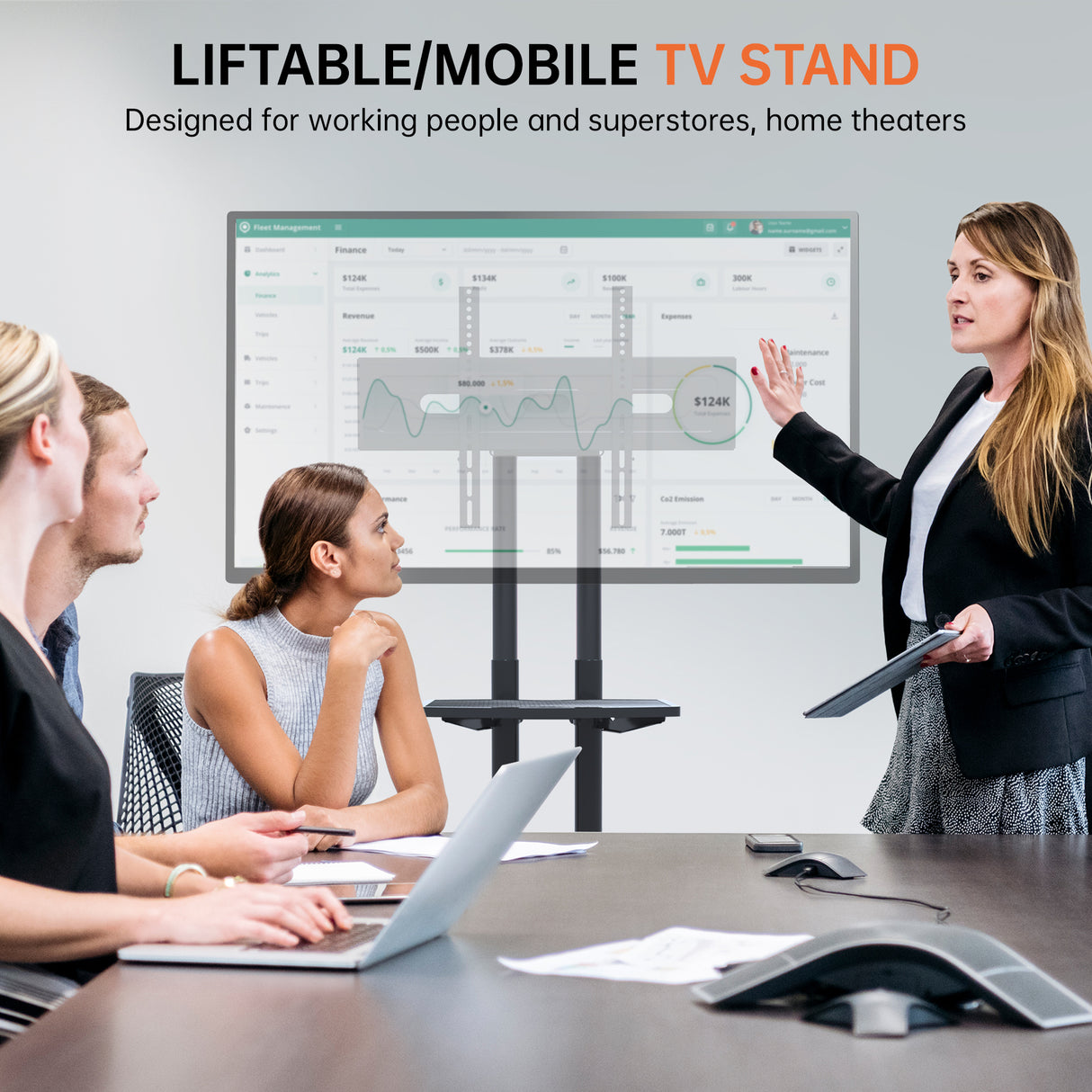 FANCO Universal Rotating TV Stand, Suitable for 32-80 inch TVs, Tiltable Desktop TV Stand, Maximum VESA 600x400mm (Black) - V.I.P Digital Presence