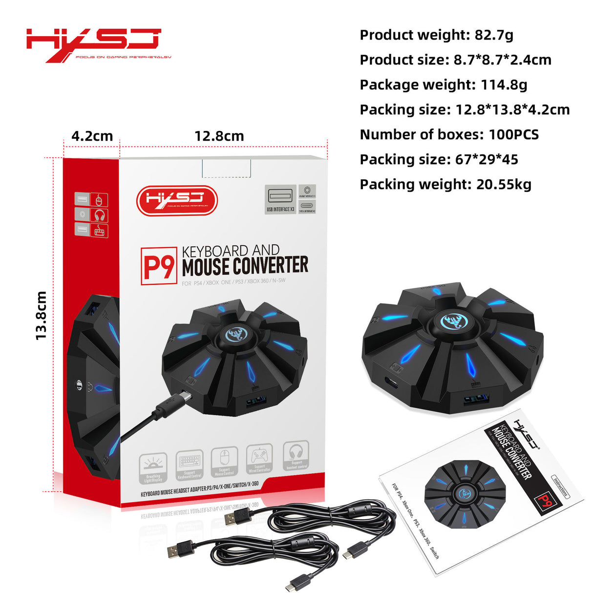 P9 keyboard mouse converter set supports various gaming devices and gamepads in the market - V.I.P Digital Presence