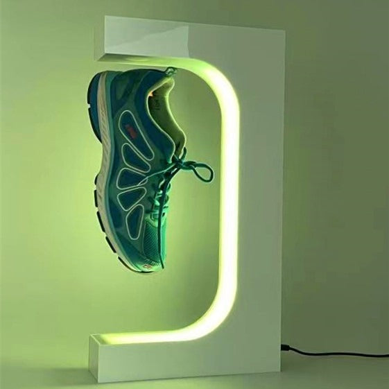 Magnetic levitation acrylic platform desktop advertising rotating display platform Magnetic levitation shoe display rack - V.I.P Digital Presence