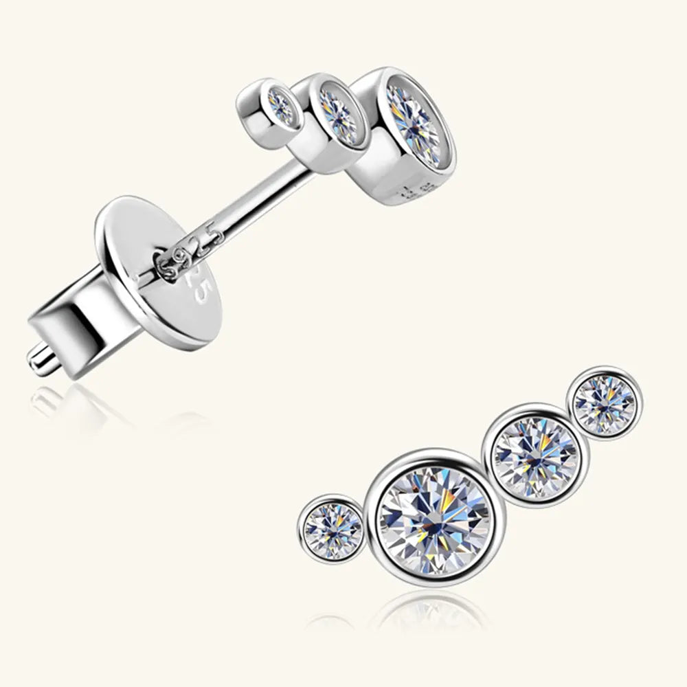 Moissanite 925 Sterling Silver Stud Earrings - V.I.P Digital Presence