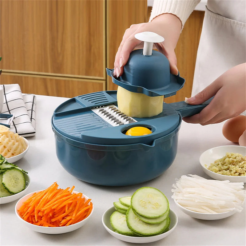 Vegetable Cutter Multifunctional Potato Shredder Household Scraping Radish Grater Slicer with Container Kitchen Gadgets - V.I.P Digital Presence