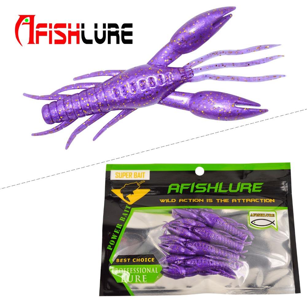 AFISHLURE 4pcs/lot AR-14 hammer Crab clamp Shrimp 80mm 5.5g claw Bait artificial lure sauce green bait Swimbait Fake