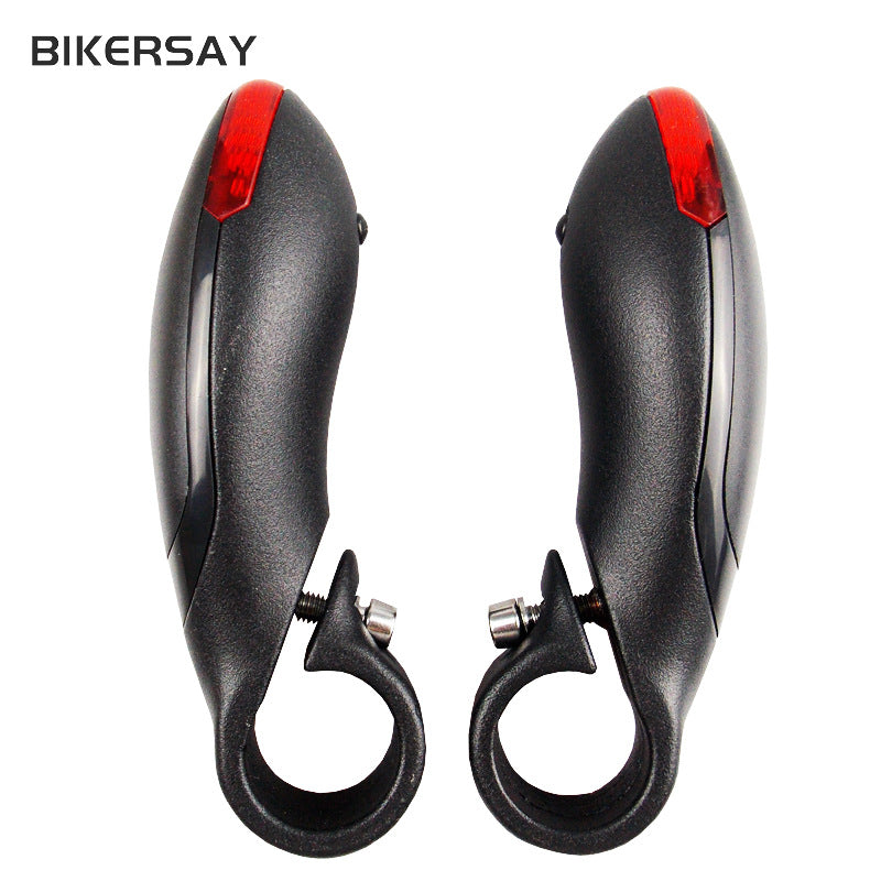 Mountain Bike Steering Handlebar Light LED With Light Auxiliary Handlebar Horn Handle Cover Safety Warning Bicycle Equipment Accessories