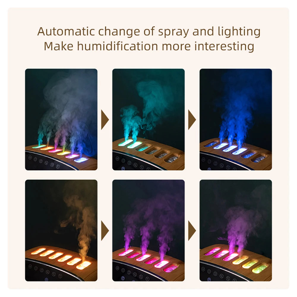 Music Clock Humidifier Colorful Volcano Light Timer for Bedroom Home Yoga Office Flame Humidifier Ultrasonic Essential - V.I.P Digital Presence