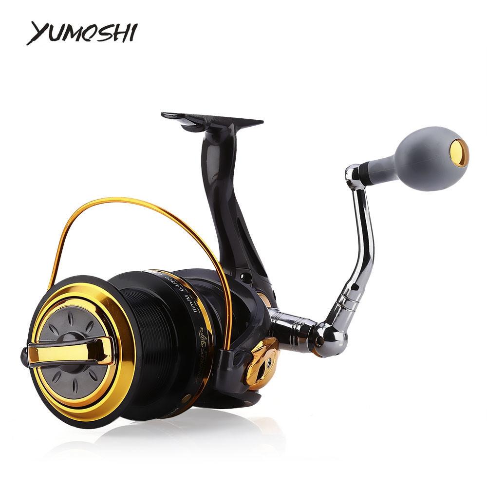 YUMOSHI Fishing Reel 12 + 1 Ball Bearings Aluminum Alloy Spool Coil Wheel Fishing Reels 8000 / 9000 Series