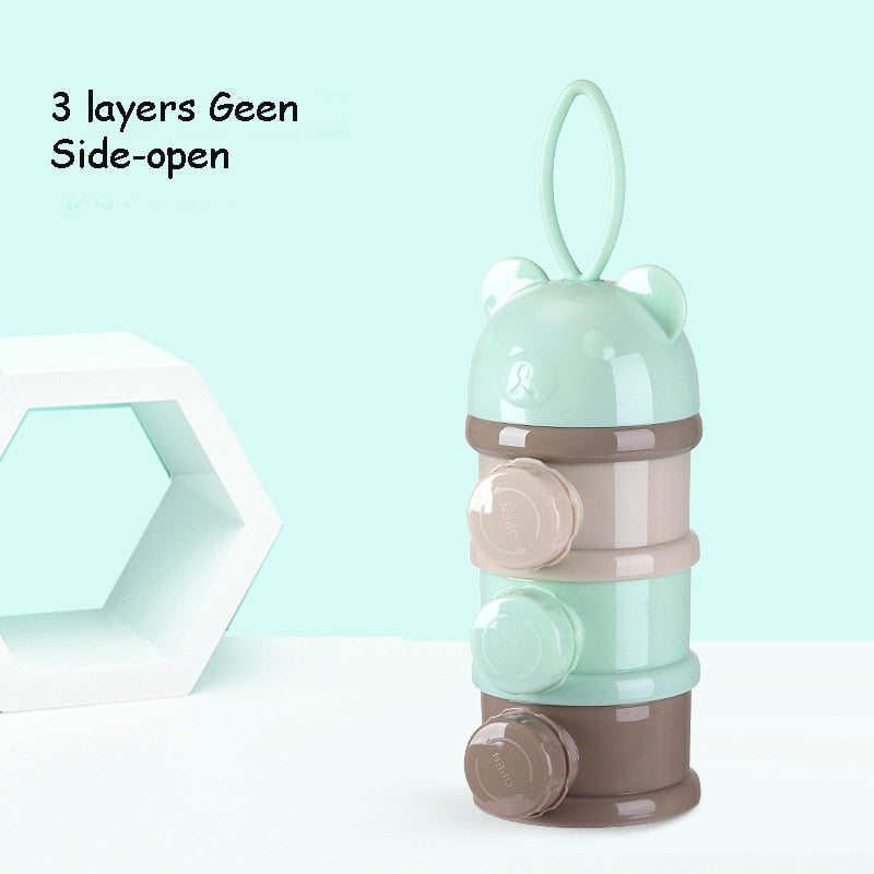 3 / 4 layers Bear Style Portable Baby Food Storage Box Essential Cereal Cartoon Infant Milk Powder Box Toddle Snacks Container - V.I.P Digital Presence