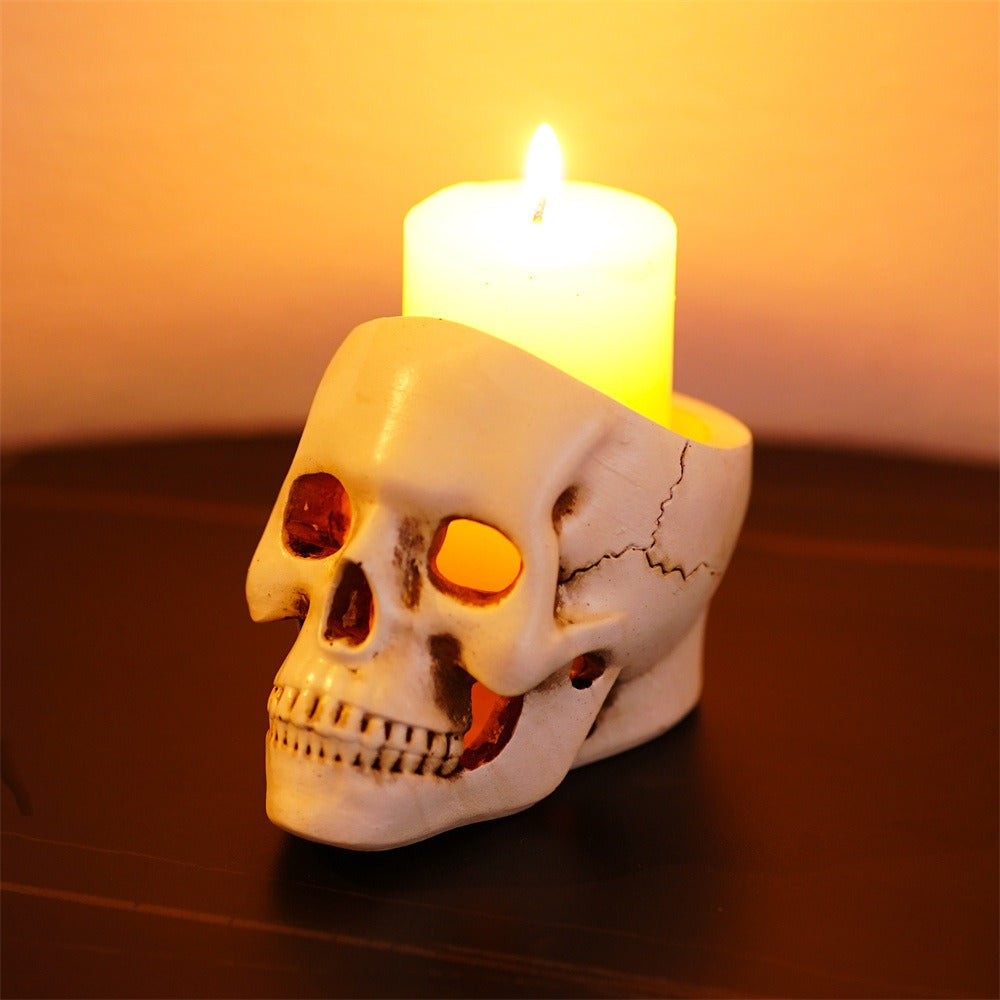 Hollow skull candle holder desktop storage ornament - V.I.P Digital Presence
