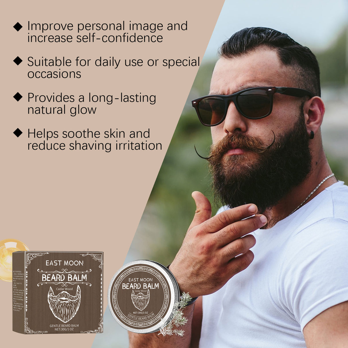 Cedar Wood Beard Care Wax Men's Beard Cedar Wood Care Cream Nourishes And Strengthens Beard - V.I.P Digital Presence