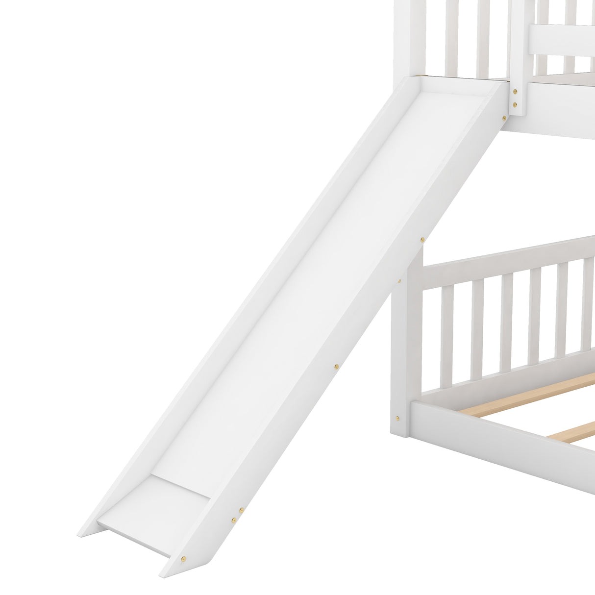 Twin over Twin Bunk Bed with Convertible Slide and Ladder White