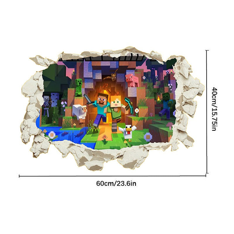 Minecraft run away My World Wall Stickers Living Room Children's Room Removable Decorative PVC Stickers - V.I.P Digital Presence