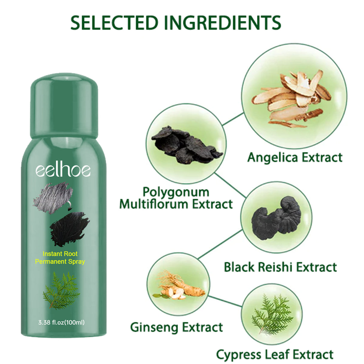 Black Hair Spray Dense Nourishing Roots Shine Smooth Natural Black Hair Cover White Hair Conditioner Spray - V.I.P Digital Presence