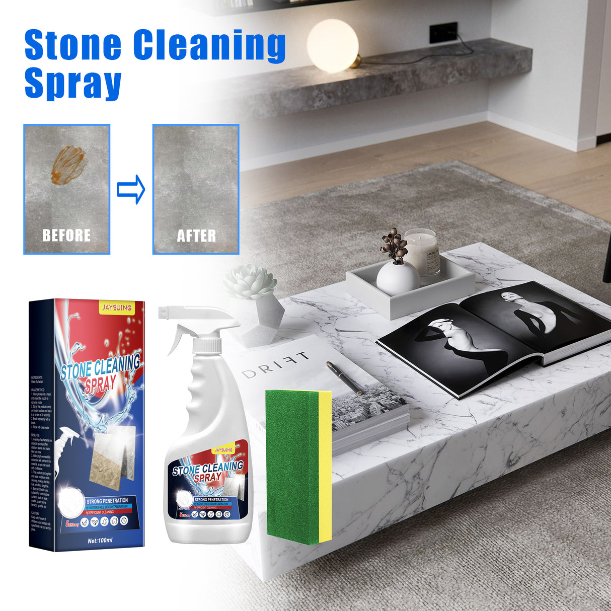Stone Cleaning Spray, Domestic Kitchen Marble Tile Decontamination Repair Scratch Cleaner - V.I.P Digital Presence