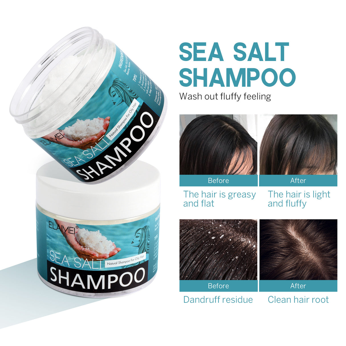 ELAIMEI Sea Salt Shampoo To Scalp Deep Cleansing Moisturizing Anti-dandruff Oil Control Hair Balm - V.I.P Digital Presence
