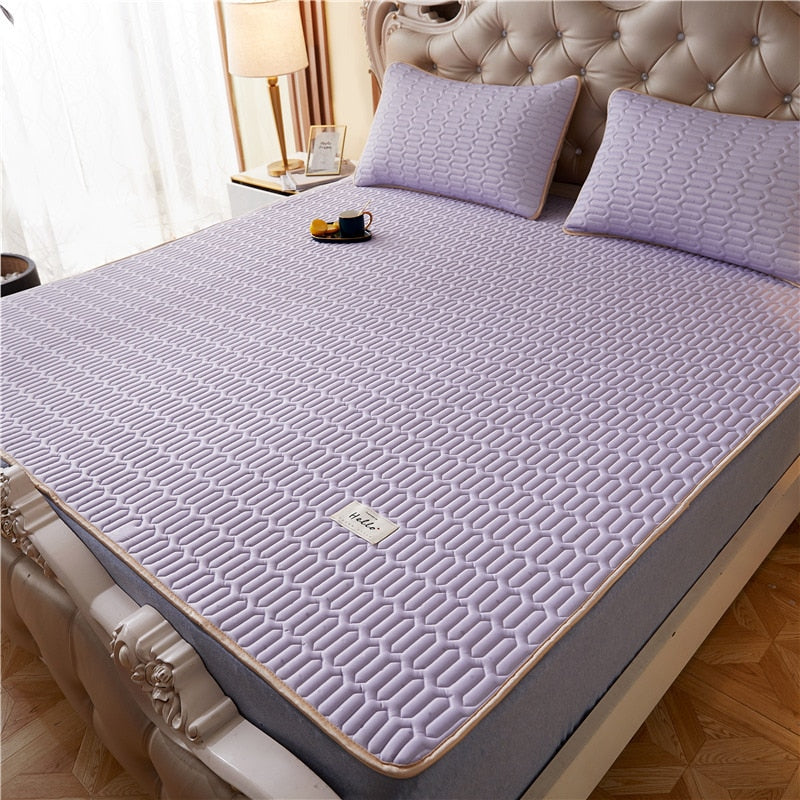 Summer Bed Sheet Ice Silk Mat Soft and Comfortable Latex Mattress Bedding Three-piece Breathable Mat for Comfortable Sleep