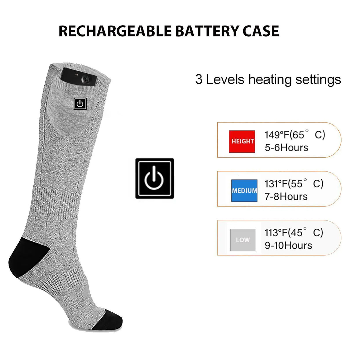 Winter Electric Heating Socks With Battery Box Rechargeable Anti-Cold Men Thermal Heated Foot Warmer Outdoor Camping Ski Sports - V.I.P Digital Presence