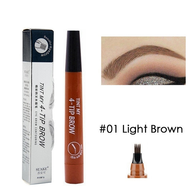 Eyebrow Tint 4 Tip Liquid Brow 5 Colors Pen Makeup Paint Eyebrow Liner Pen Cosmetics Waterproof Tool Microblade - V.I.P Digital Presence
