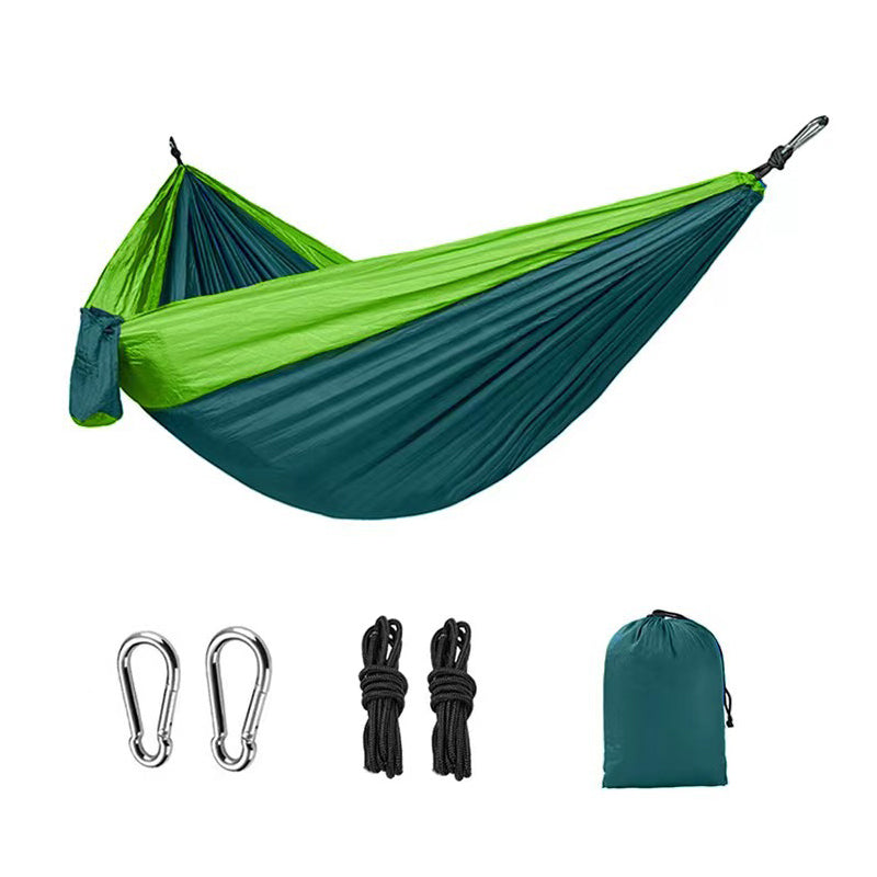 Light double nylon camping hammock with straps. Great for trips, beach, yard & garden. - V.I.P Digital Presence