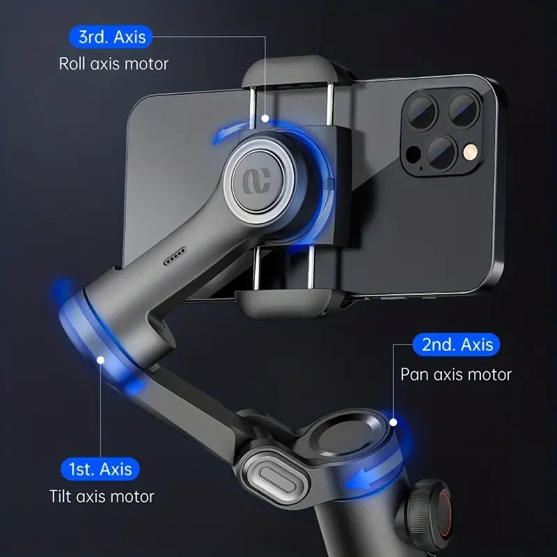 Estabilizador de cardán de mano de 3 ejes XE, plegable, para teléfono inteligente, grabación de video, vlog, estabilizador PTZ para iPhone, Xiaomi, Samsung