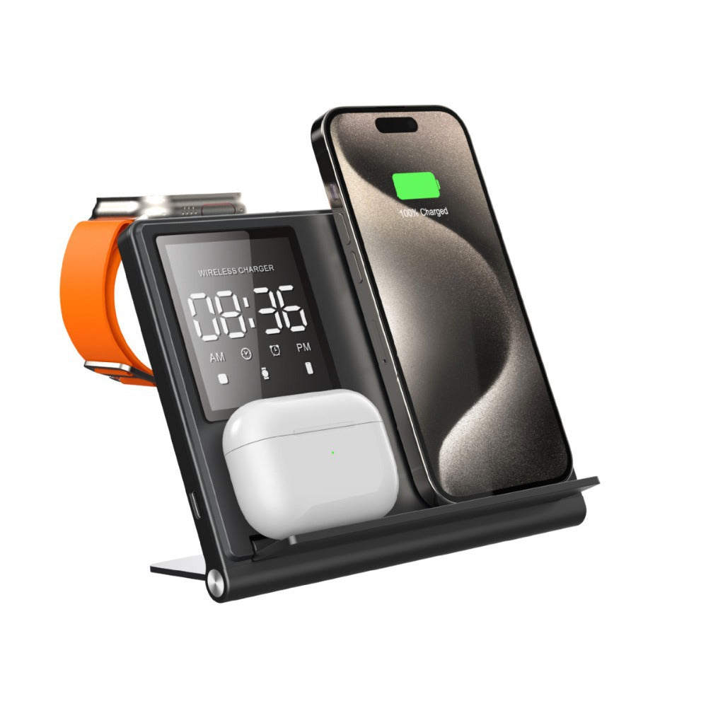 Trending Products Portable 5-in-1 Pixel Animation Foldable Wireless Charger Stand Pad for Mobile Phone Smart Watch Earphone - V.I.P Digital Presence