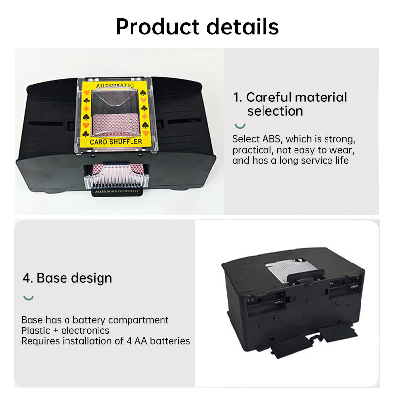 3 - sec Silent ABS Card Shuffler for Games , silent, made of ABS. For poker, board and family games. - V.I.P Digital Presence