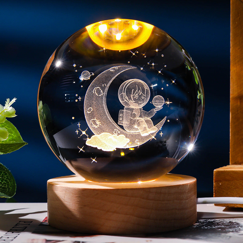 Starry Sky 3D Micro Landscape Crystal Ball Home Desktop Creative Interior Carving White Crystal Ball Ornament Craft Gift product - V.I.P Digital Presence