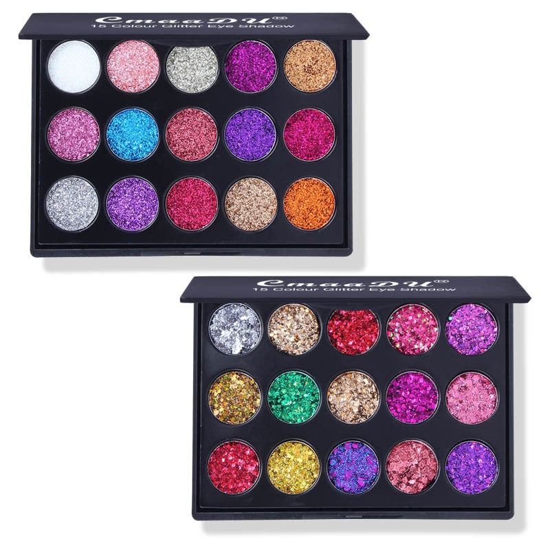 15 Colors Diamond Sequin Eyeshadow Palette Shiny Glitter Powder Highlighter Eyeshadow - V.I.P Digital Presence