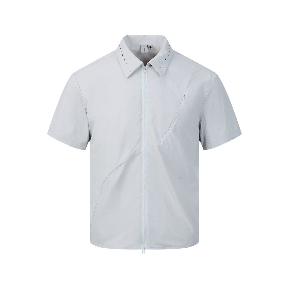 Zipper short sleeved shirt men's loose solid color shirt - V.I.P Digital Presence