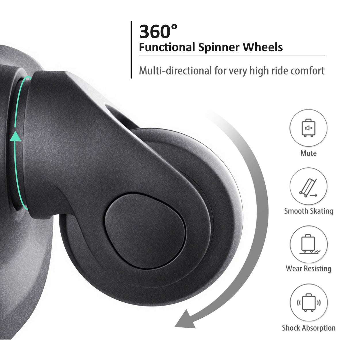 Expanable Spinner Wheel 2 Piece Luggage Set ABS Lightweight Suitcase with TSA Lock 20inch+24inch Purple + Plastic