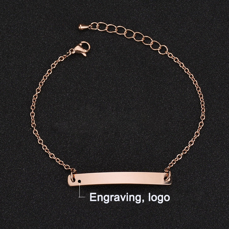 Stainless steel personalized engraved three color curved bracelet simple and personalized women's bracelet - V.I.P Digital Presence