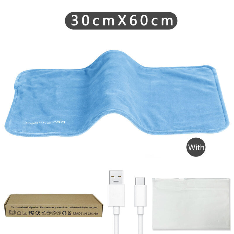 **5V USB grey heating pad (19.6x11.8") with 59" cable for cramps & back pain, works as mini heated blanket.** - V.I.P Digital Presence