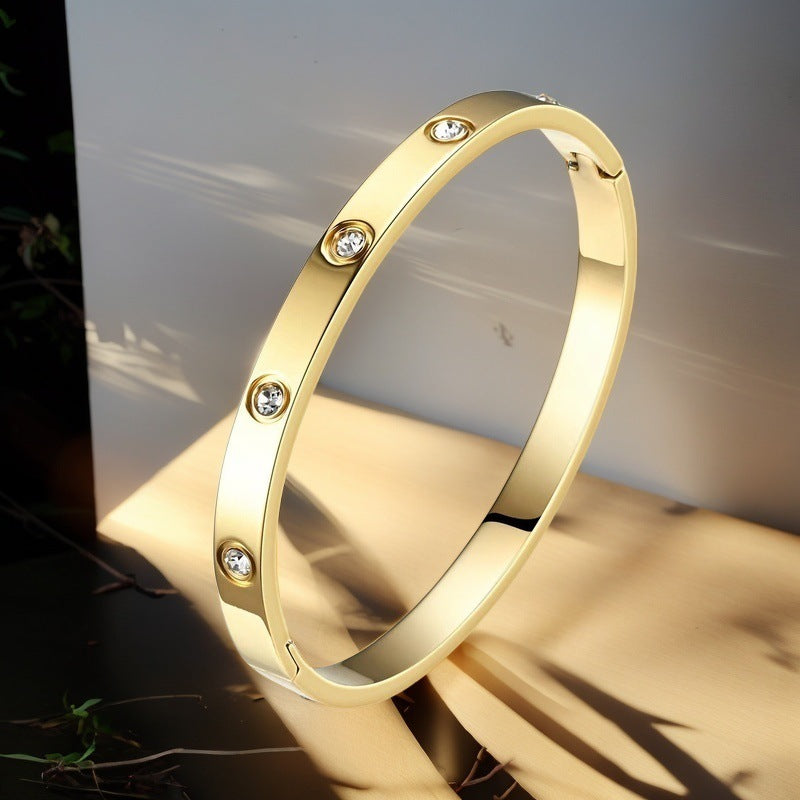 Stainless steel titanium steel bracelet for women non fading electroplated buckle jewelry for women - V.I.P Digital Presence