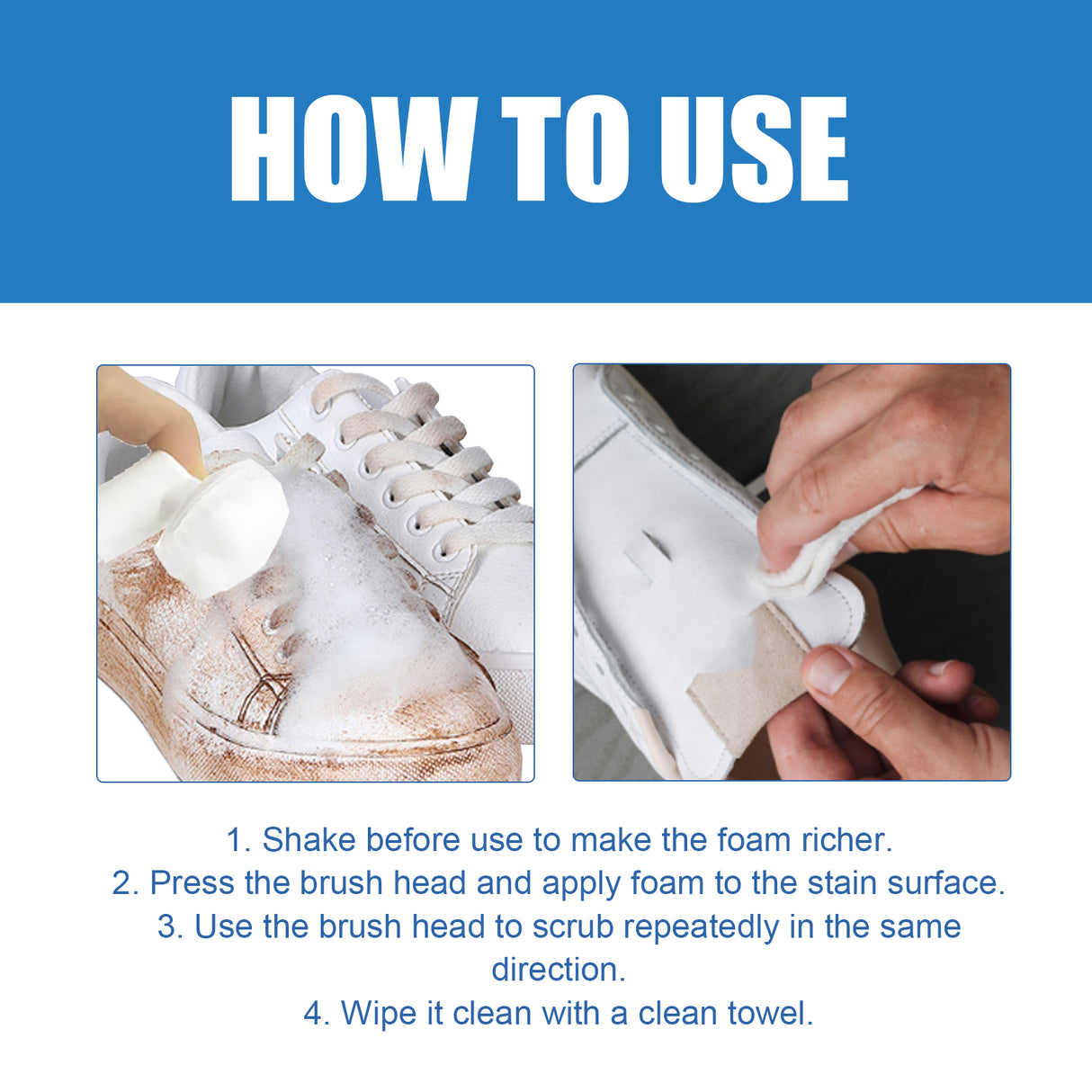 Water-Free Foam Sneakers Cleaning Kit, Small White Shoes Sneakers Decontaminating Brightening White Cleaning Multi-Functional Yellow Cleaner - V.I.P Digital Presence