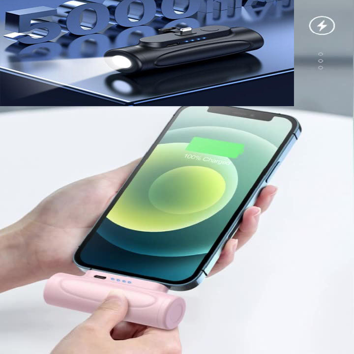 New creative power bank flashlight outdoor LED mini capsule portable fast charge 5000mAh power bank - V.I.P Digital Presence