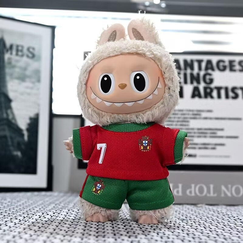 Ropa para muñecas Labubu, jersey de 17 cm, colgante de primera y segunda generación, juguete de peluche de PVC, conjunto de disfraces